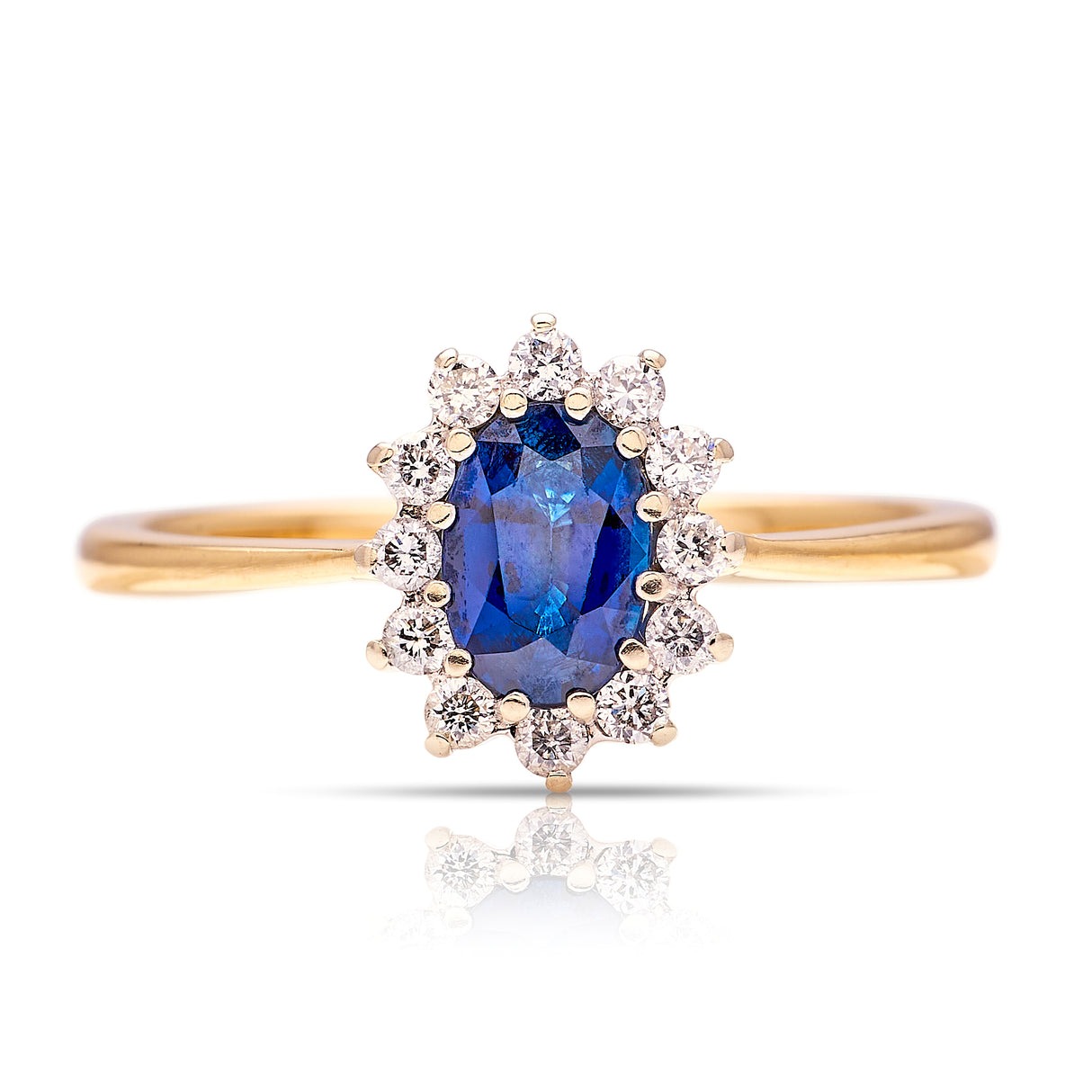 Vintage, 1950s sapphire & diamond cluster ring