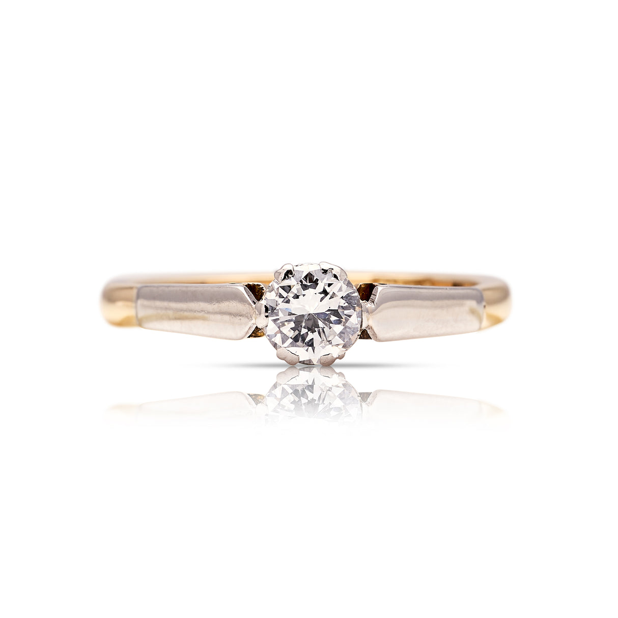Vintage, Art Deco solitaire diamond ring
