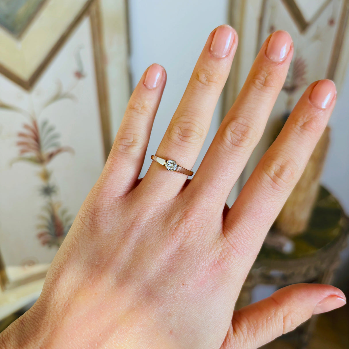 Vintage, Art Deco solitaire diamond ring