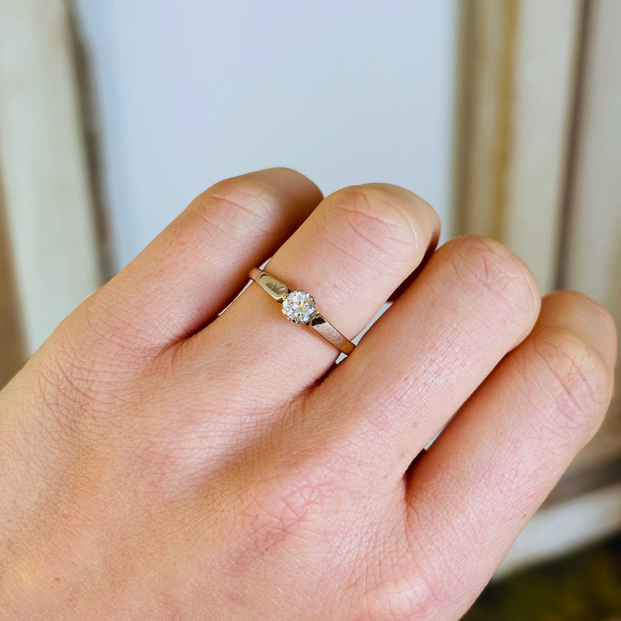 Vintage, Art Deco solitaire diamond ring