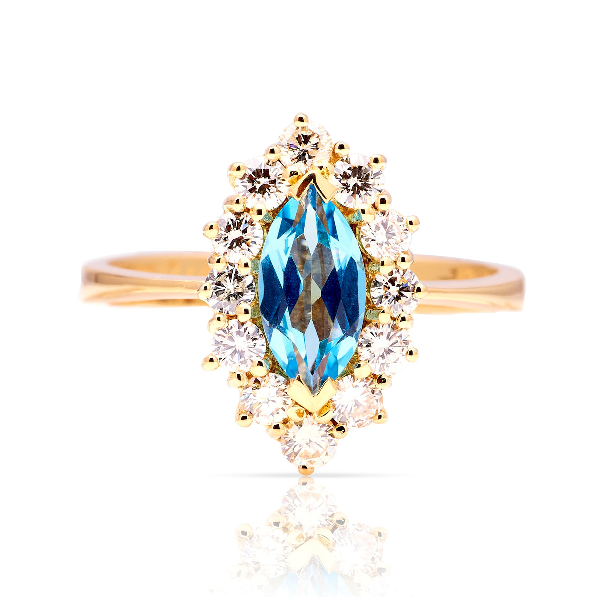 Vintage, 1970s emerald marquise cluster ring