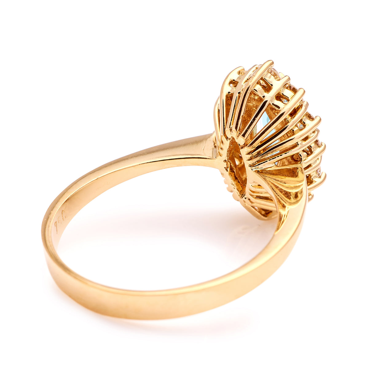 Vintage, 1970s emerald marquise cluster ring