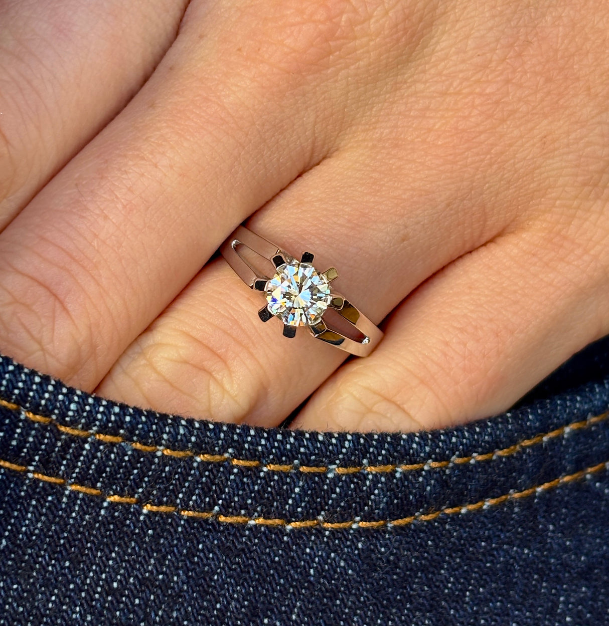 2216-Vintage, 1990s solitaire diamond ring