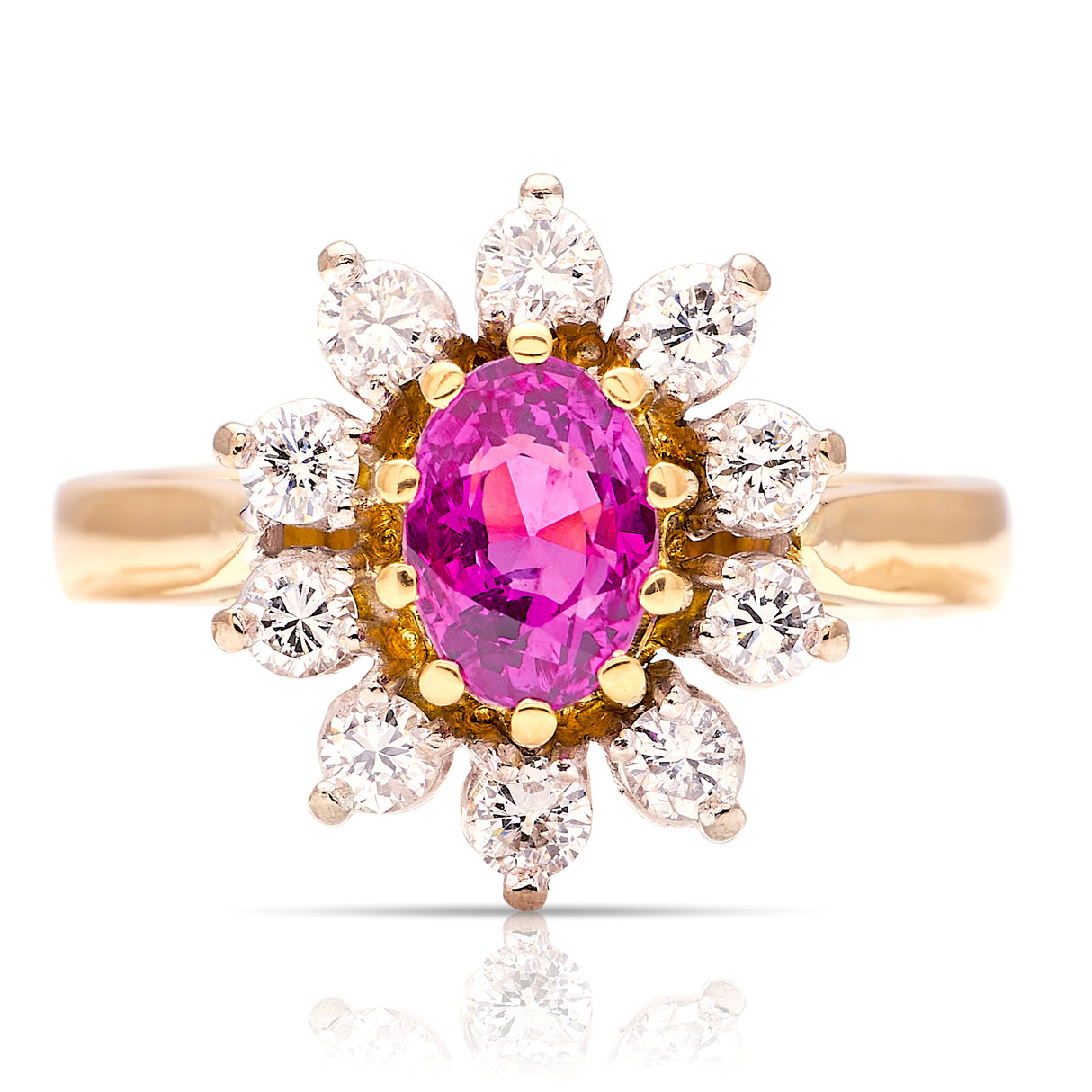 Vintage, 1980s ruby & diamond cluster ring