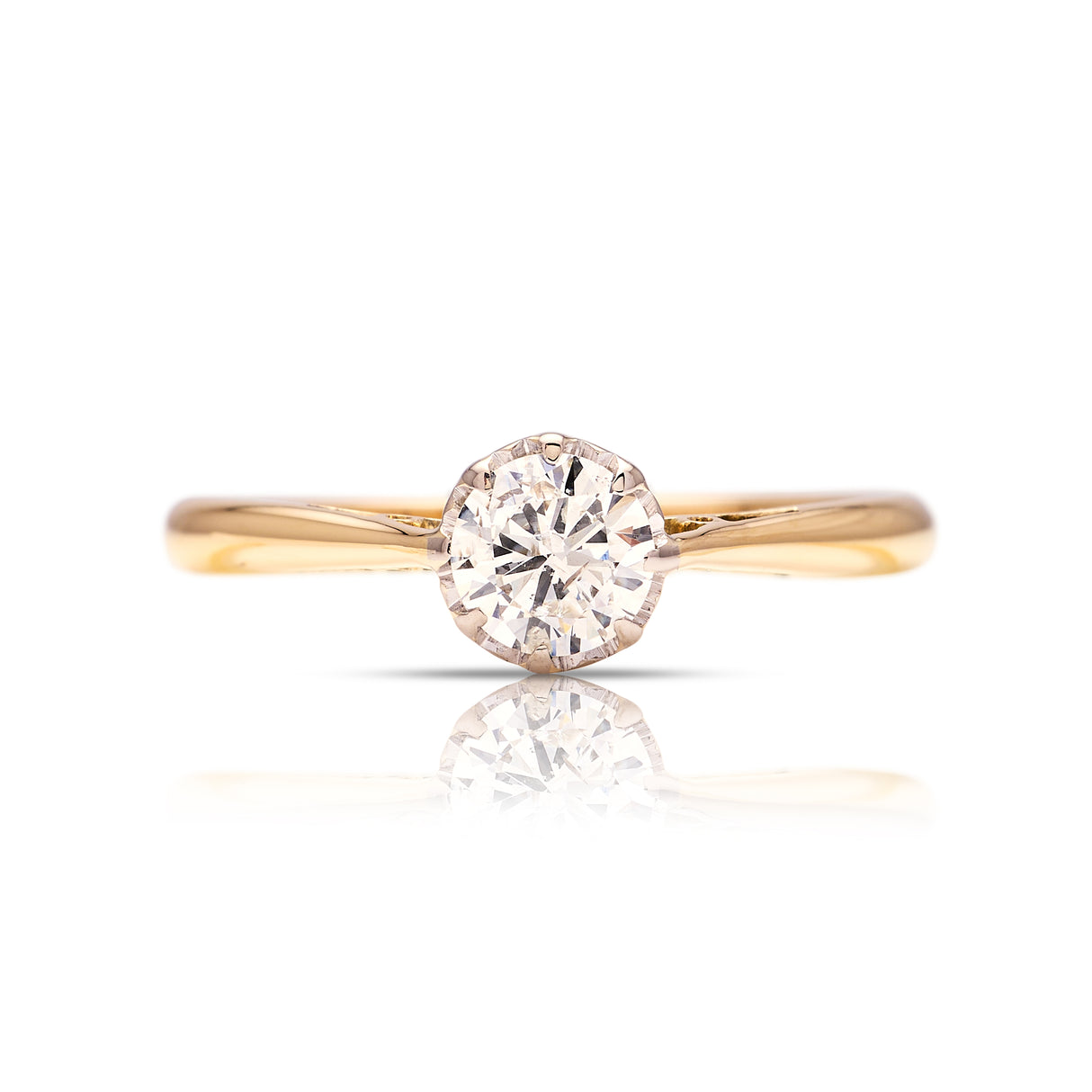 Vintage, Art Deco solitaire diamond engagement ring