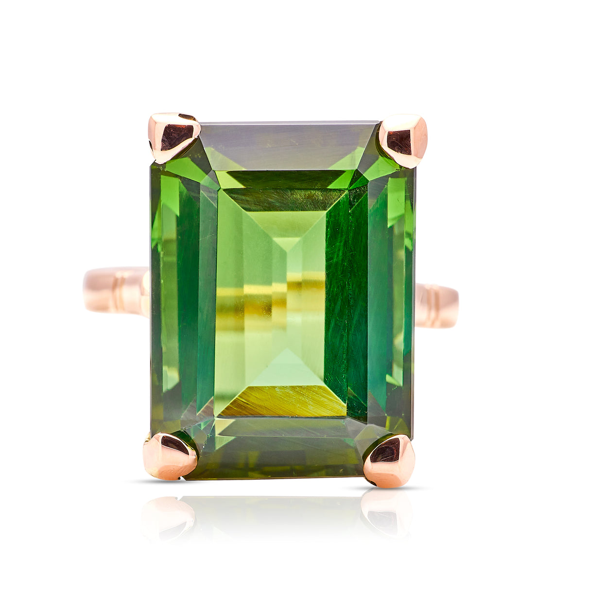 Vintage, 1950s green tourmaline cocktail ring
