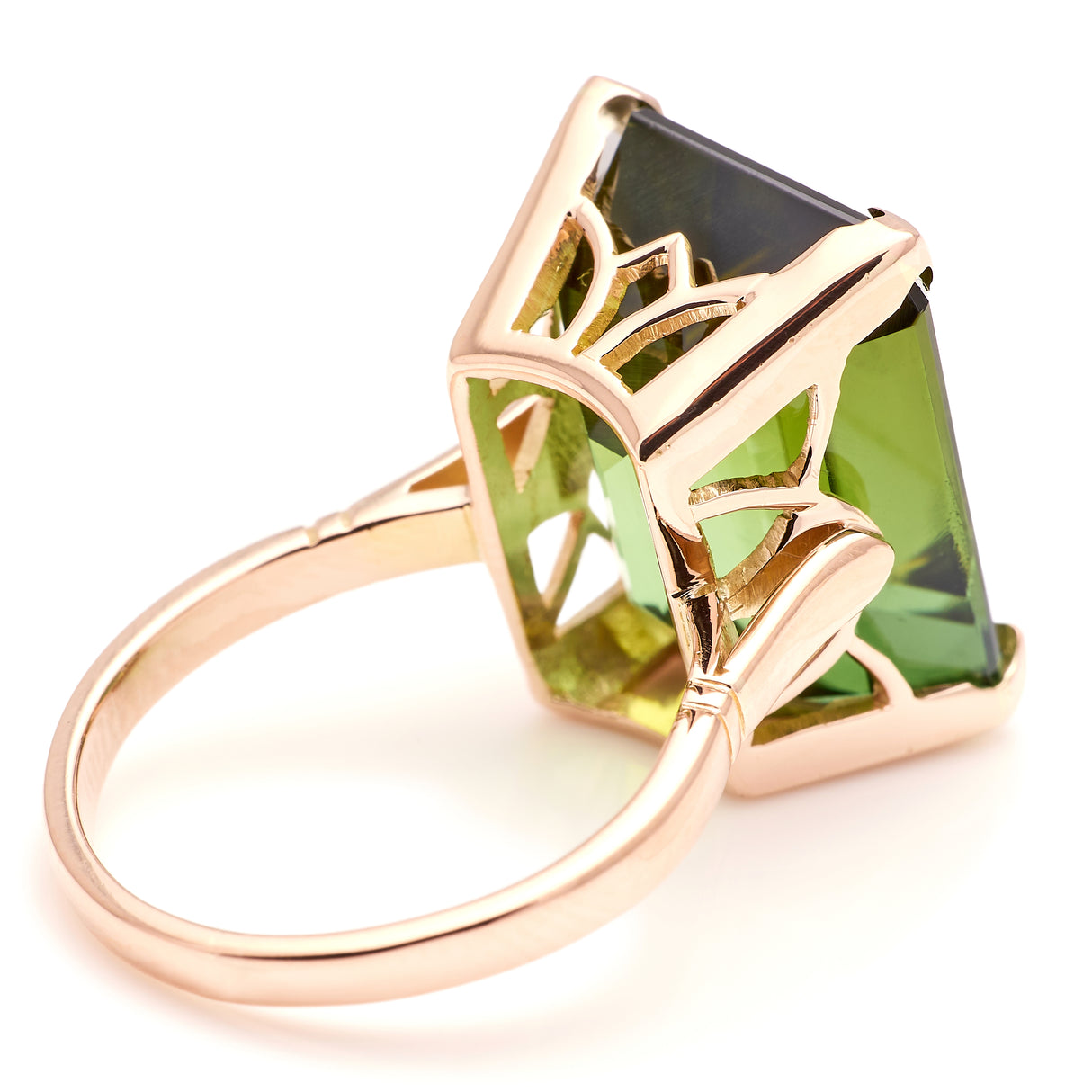 Vintage, 1950s green tourmaline cocktail ring