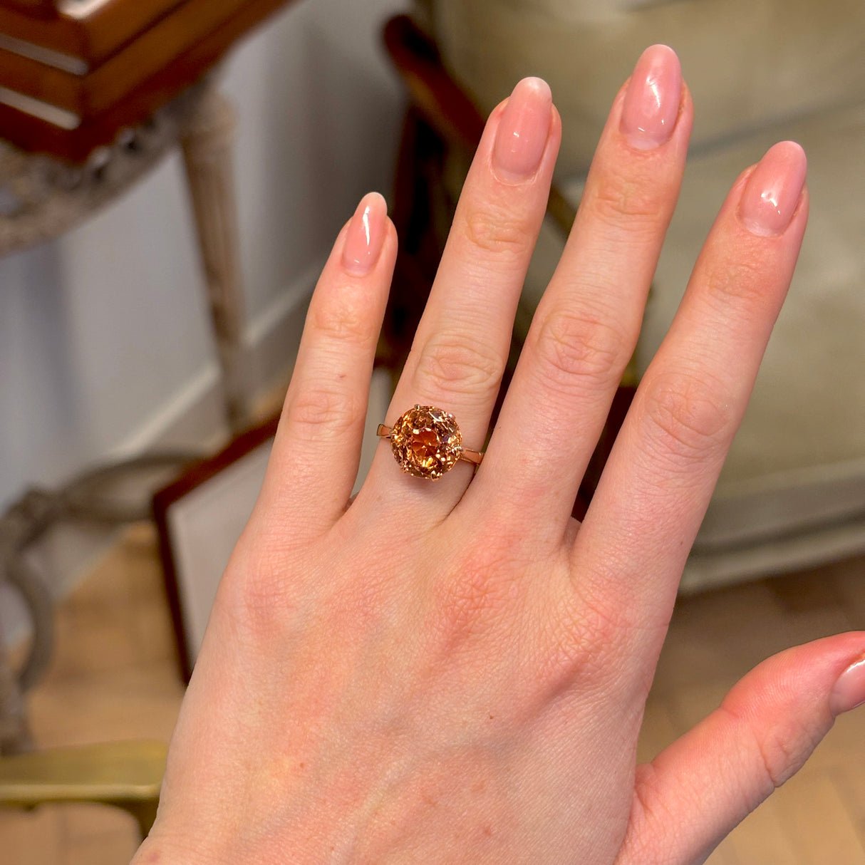 Vintage, 1930s tourmaline cocktail ring