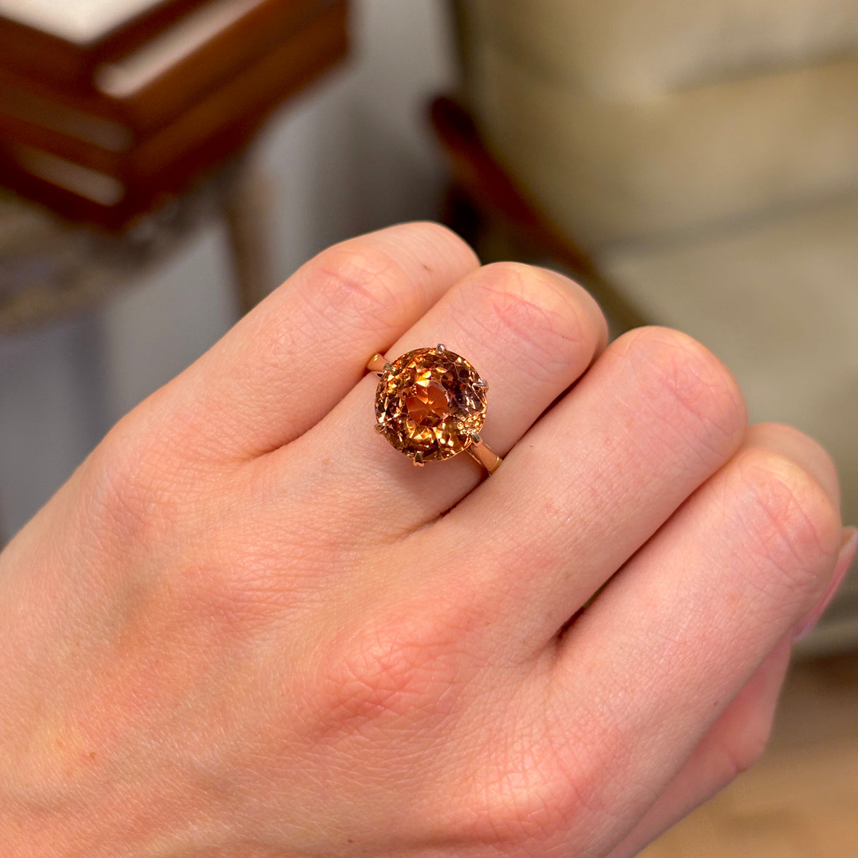 Vintage, 1930s tourmaline cocktail ring