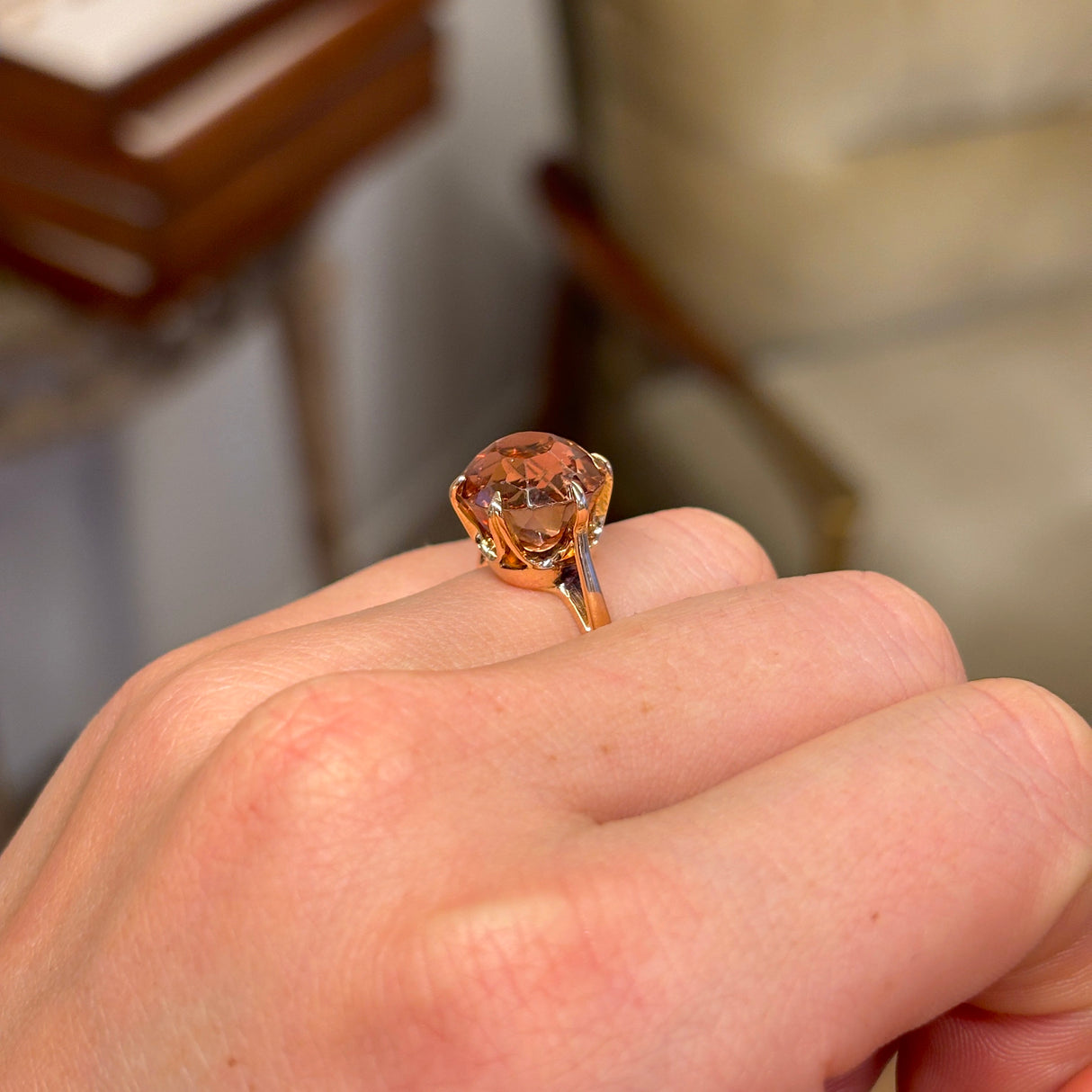 Vintage, 1930s tourmaline cocktail ring