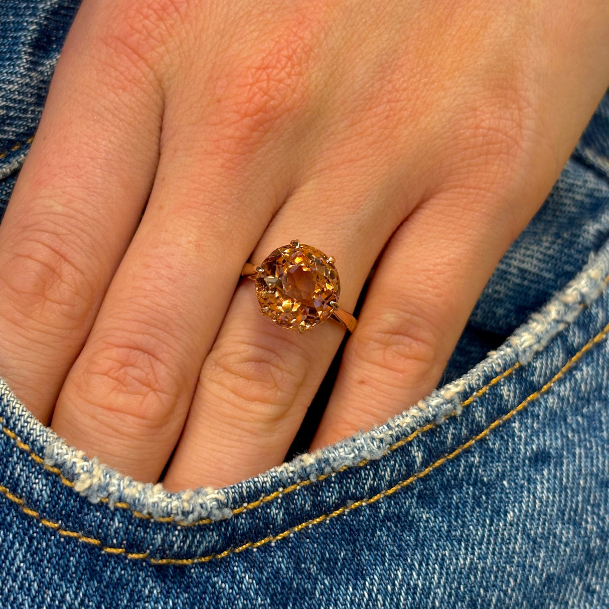 Vintage, 1930s tourmaline cocktail ring
