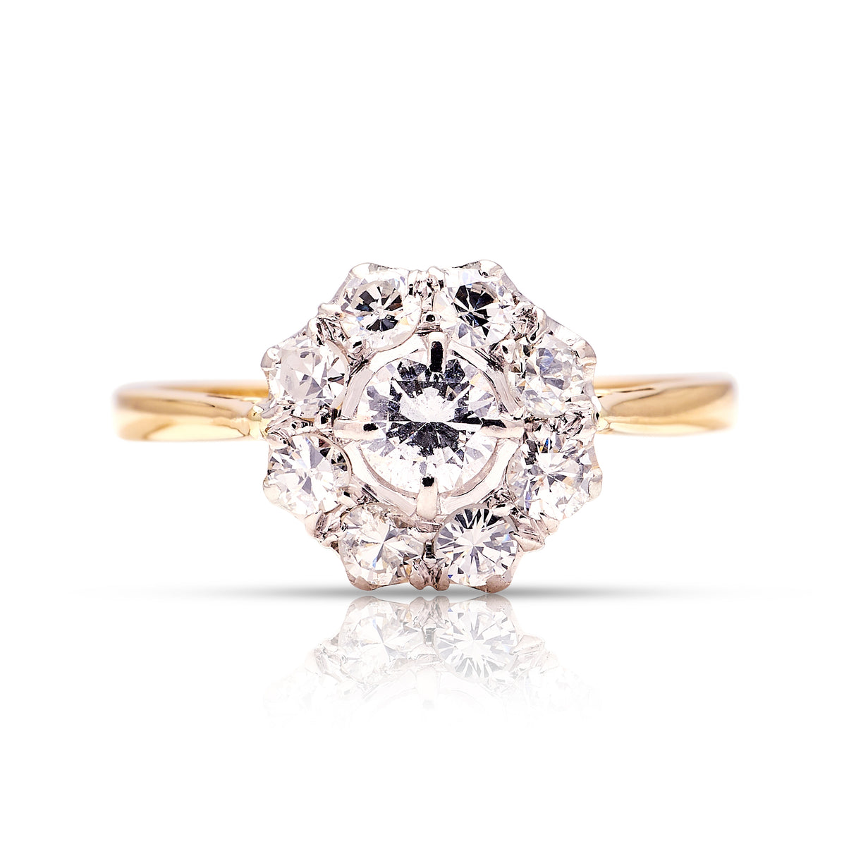 Vintage, Art Deco diamond daisy cluster ring
