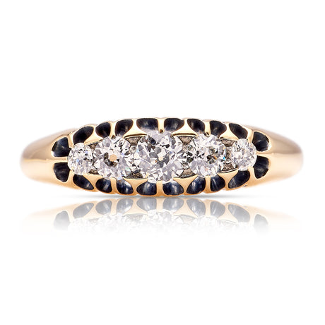 Antique, 1930s five-stone diamond ring