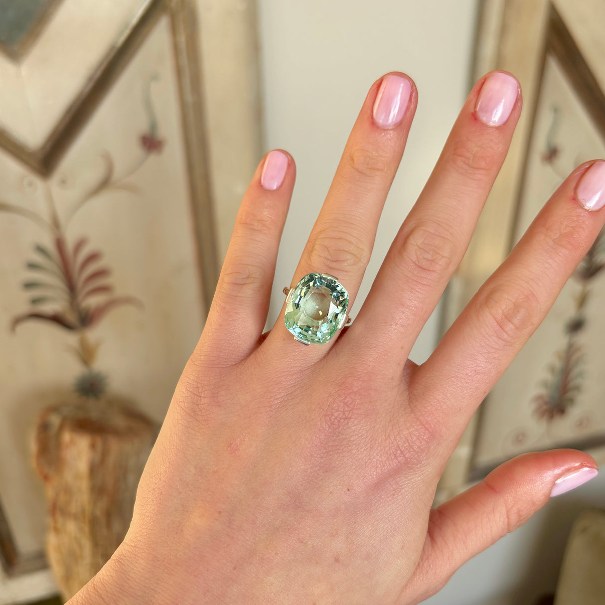 Vintage, Art Deco aquamarine cocktail ring