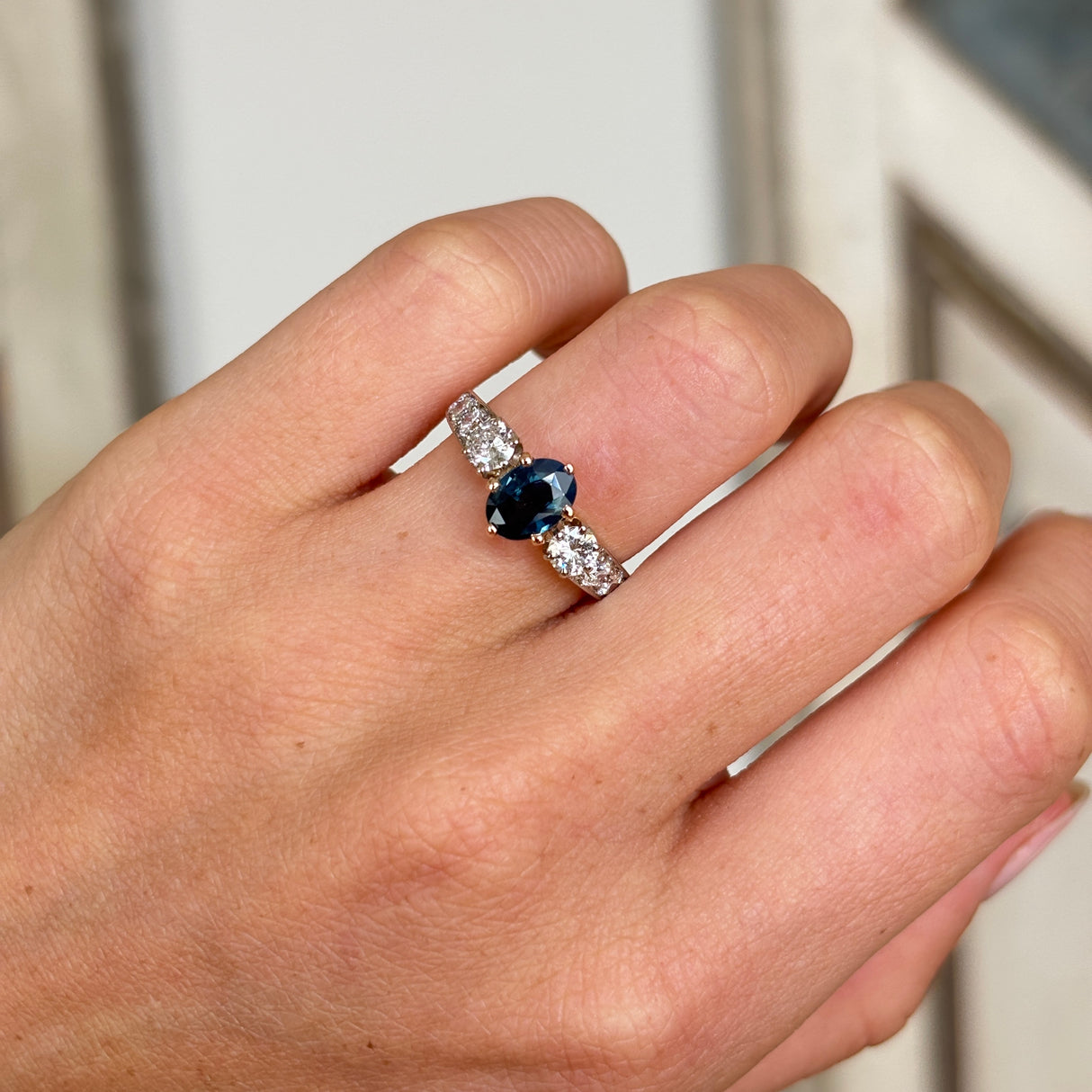 Vintage, 1990s sapphire & diamond cluster ring