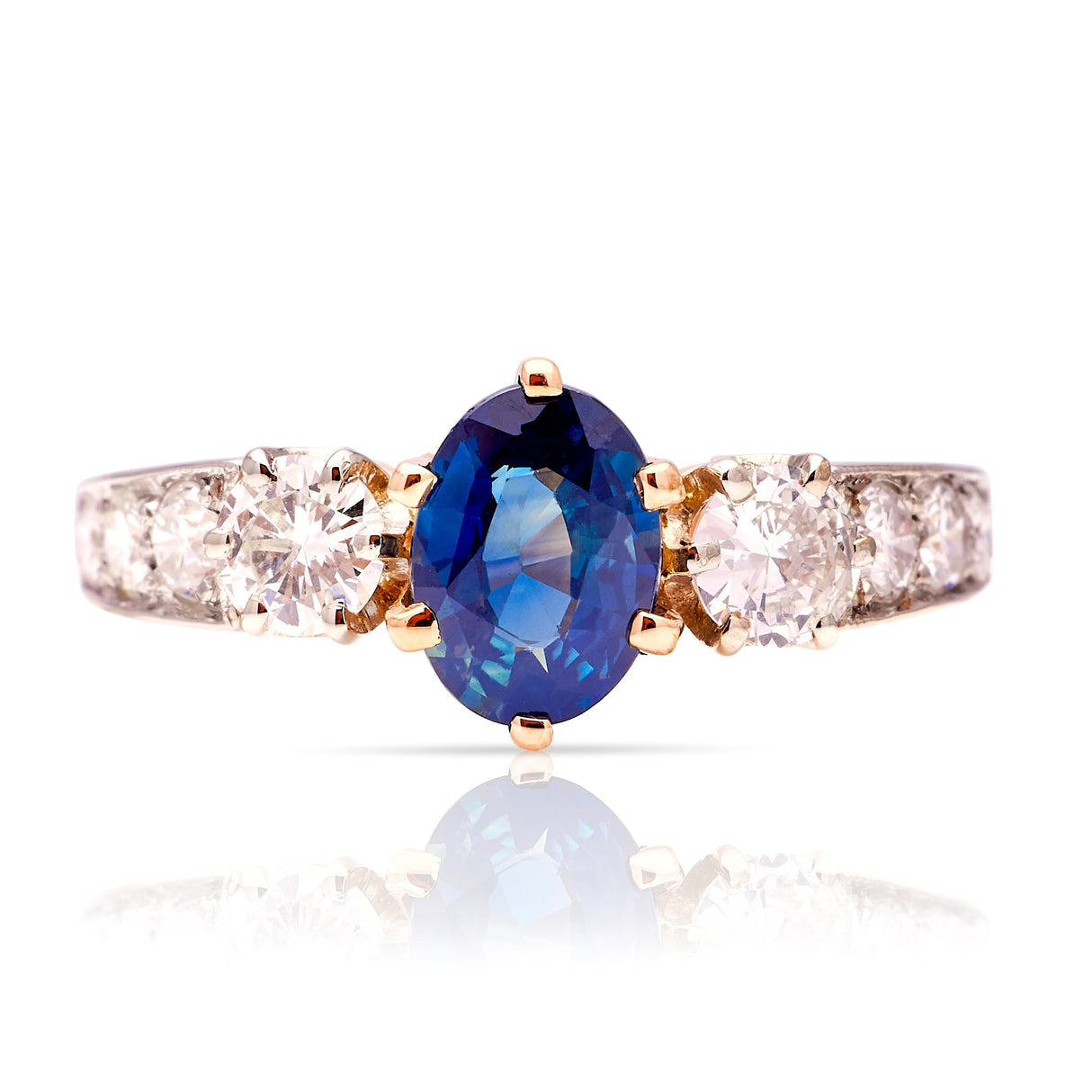 Vintage, 1990s sapphire & diamond cluster ring