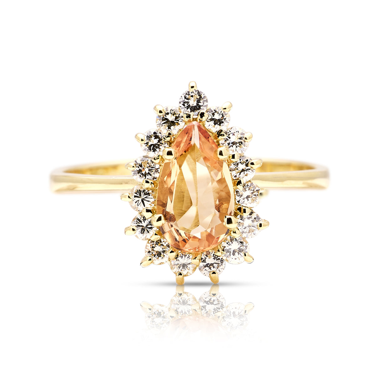 Vintage, 1950s pear-cut morganite cluster ring