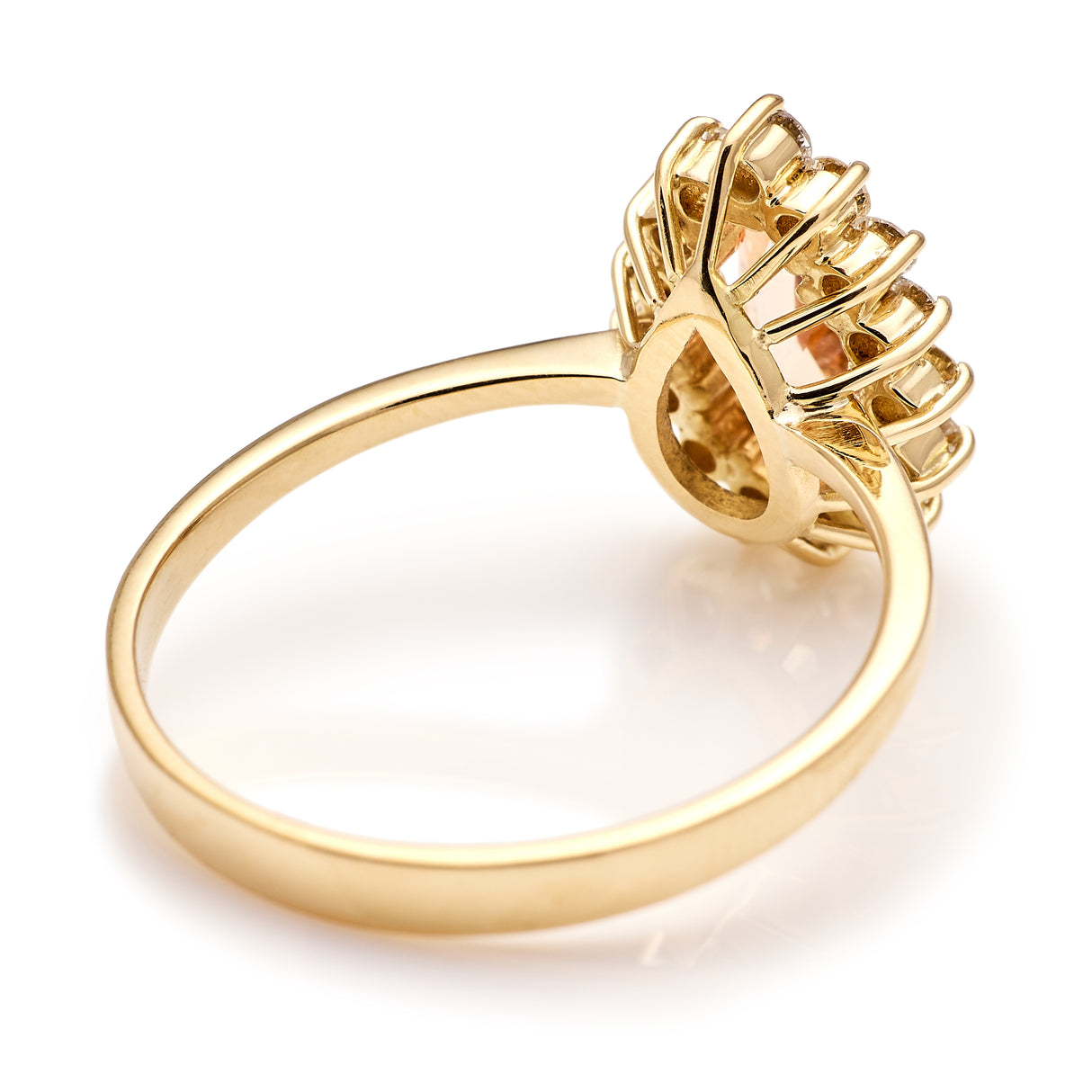 Vintage, 1950s pear-cut morganite cluster ring