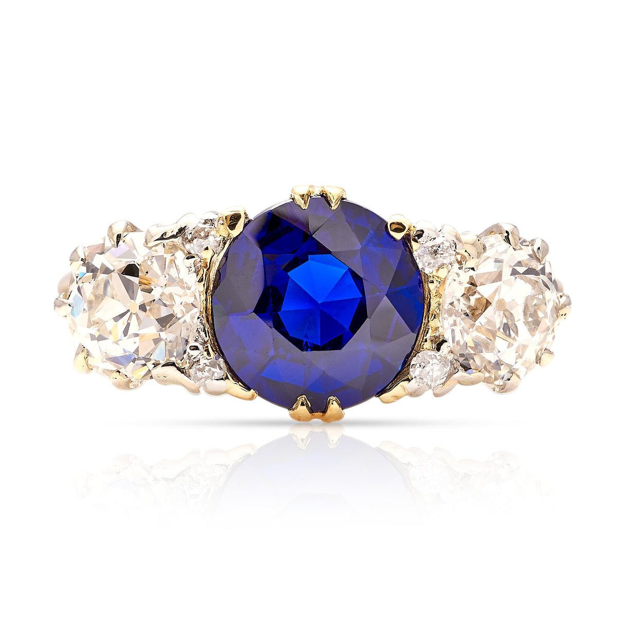 Antique, Victorian sapphire & diamond three-stone ring