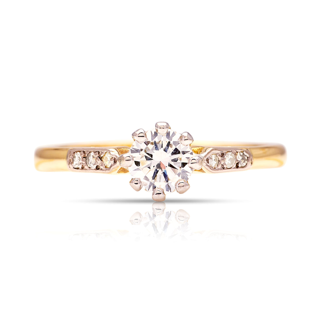 Vintage, Art Deco solitaire diamond ring