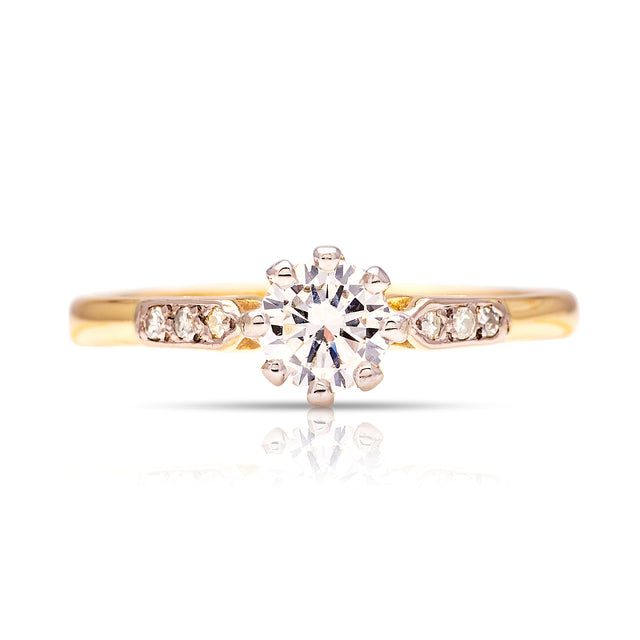 Vintage, Art Deco solitaire diamond ring