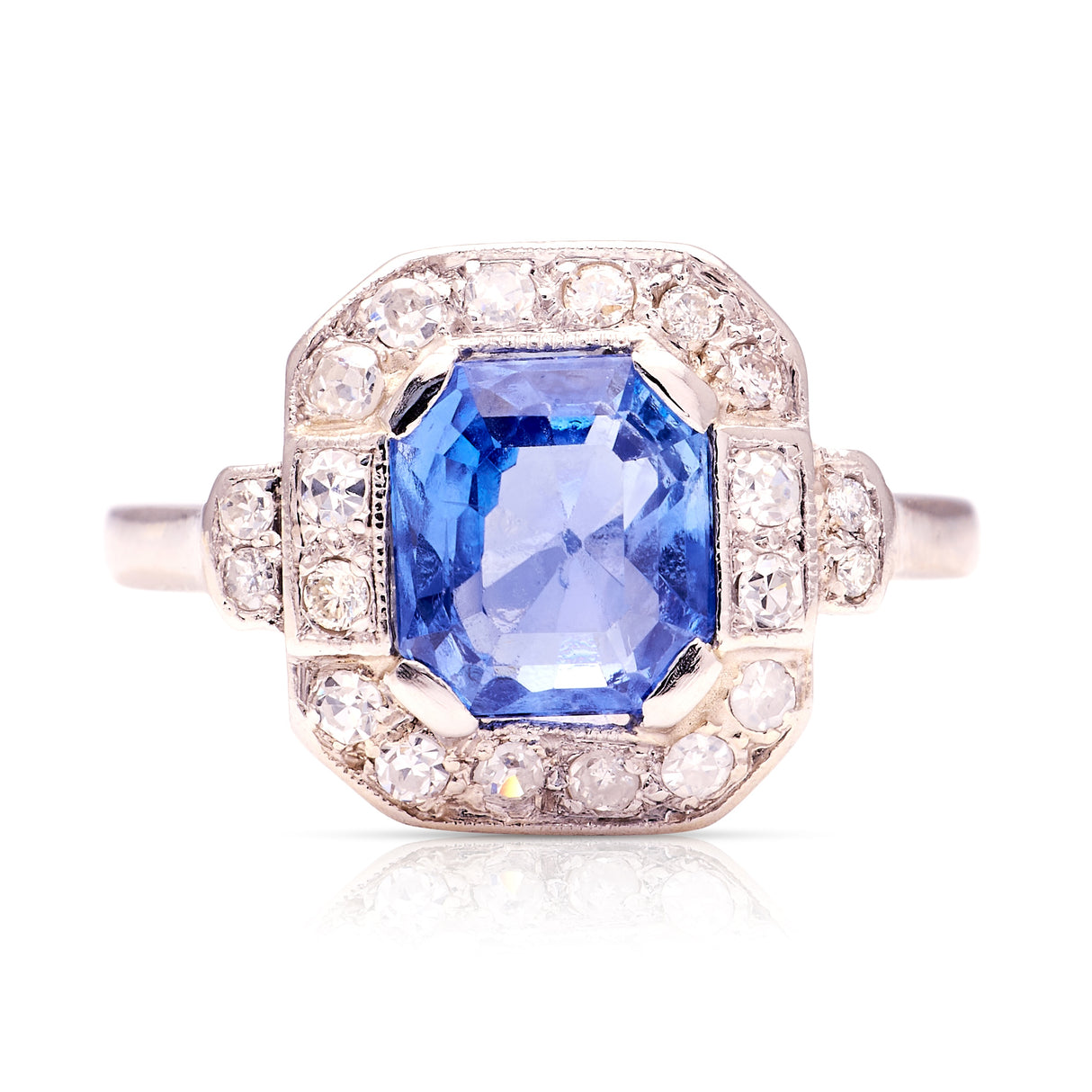 Vintage, Art Deco sapphire & diamond cluster ring