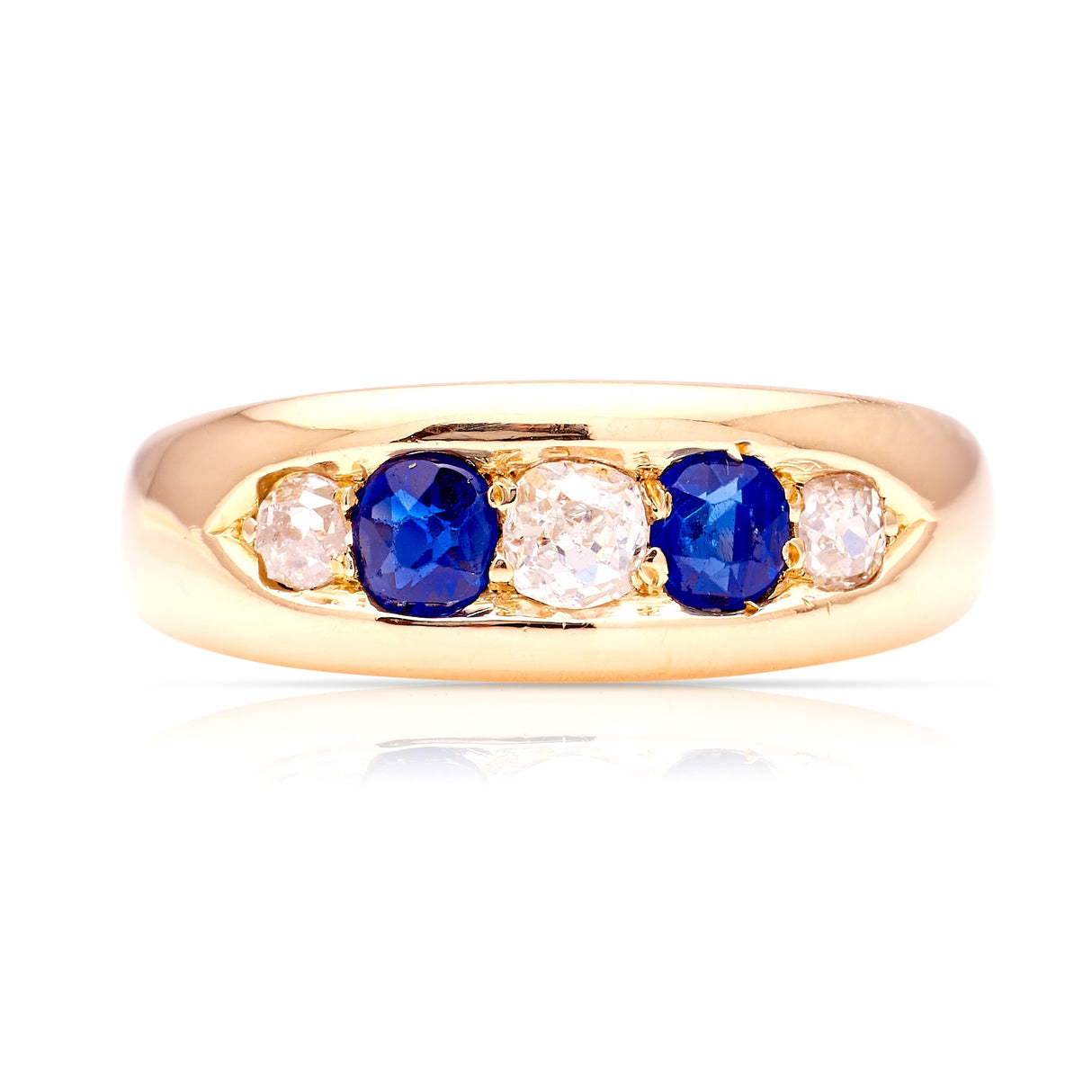 Vintage, Art Deco sapphire & diamond five-stone ring