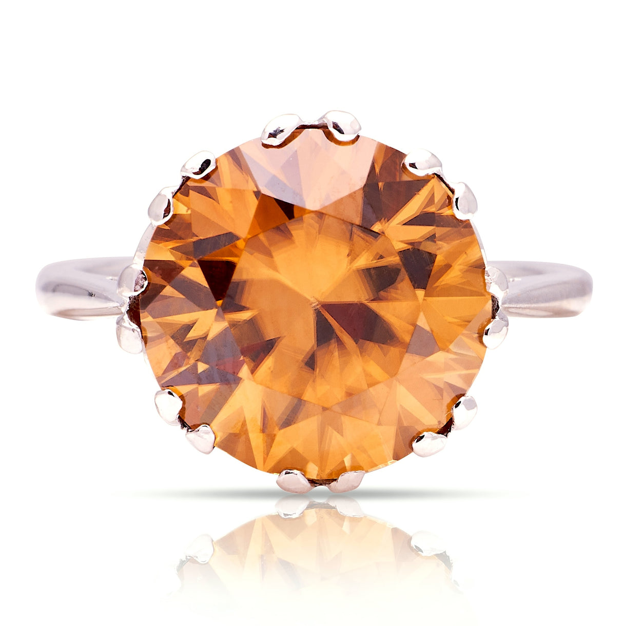 Vintage, 1980s brown zircon cocktail ring