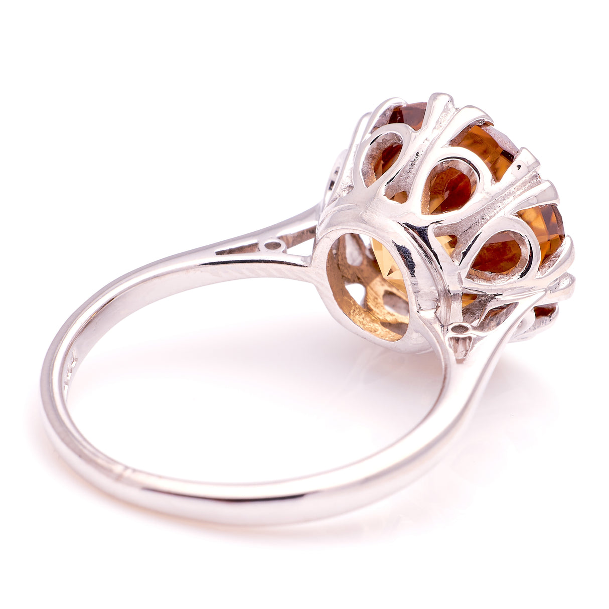 Vintage, 1980s brown zircon cocktail ring