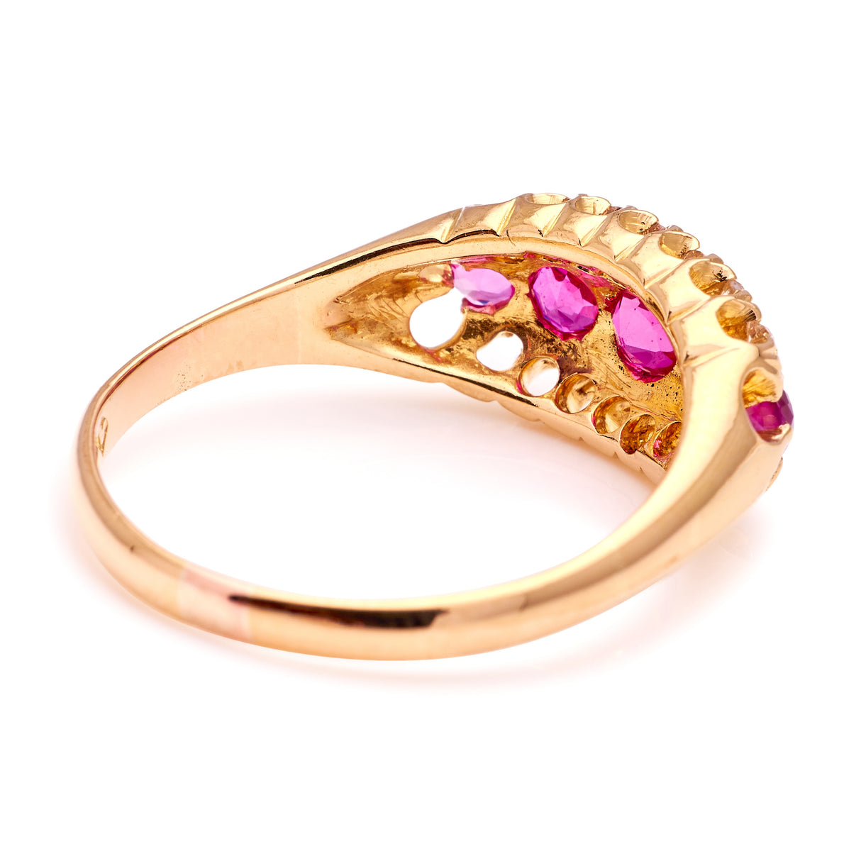 Antique, Edwardian ruby & diamond cluster ring