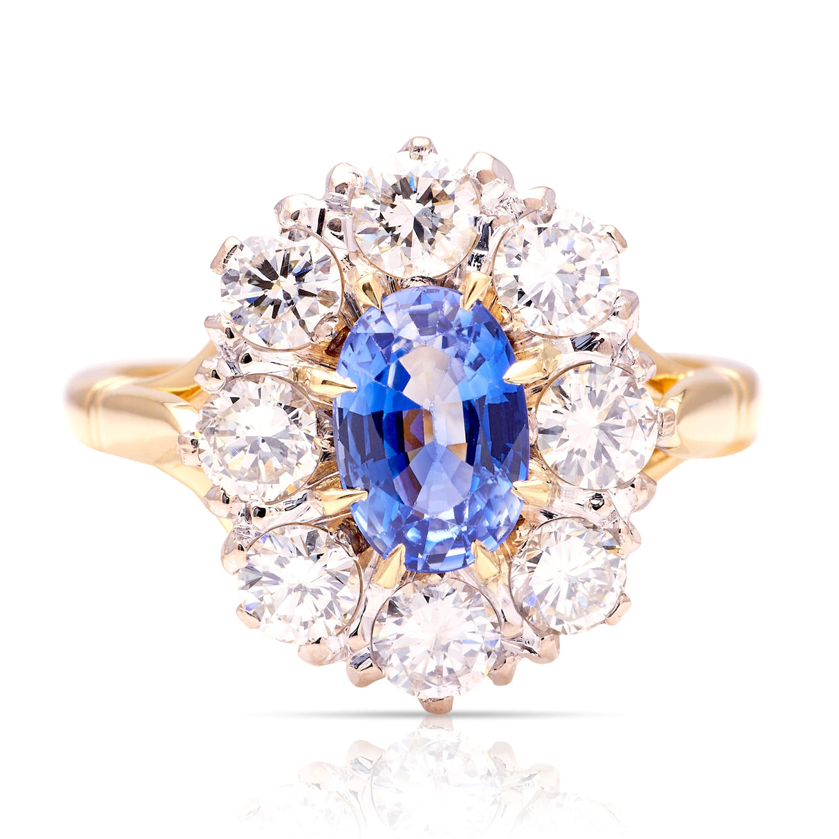 Vintage, 1990s sapphire & diamond cluster ring