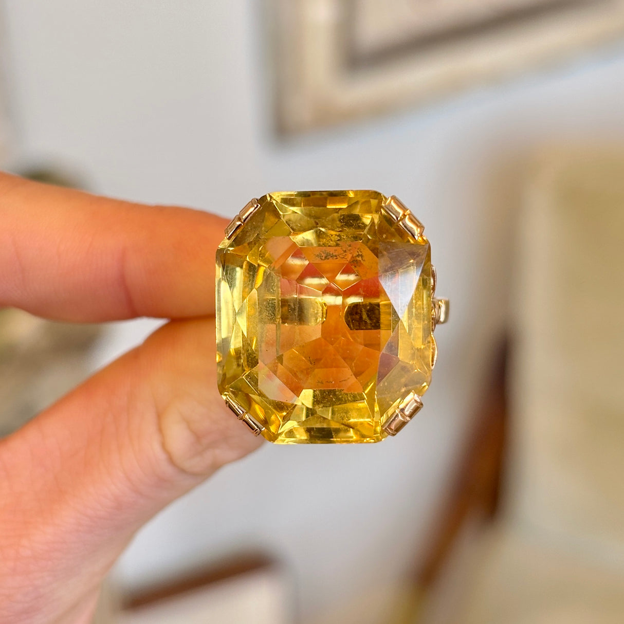 Vintage, 1940s 40ct citrine cocktail ring