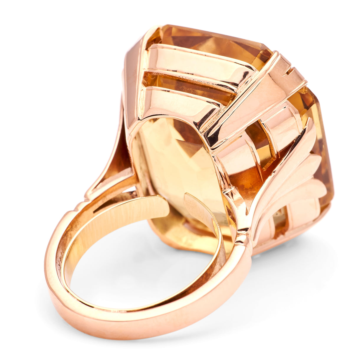 Vintage, 1940s citrine cocktail ring