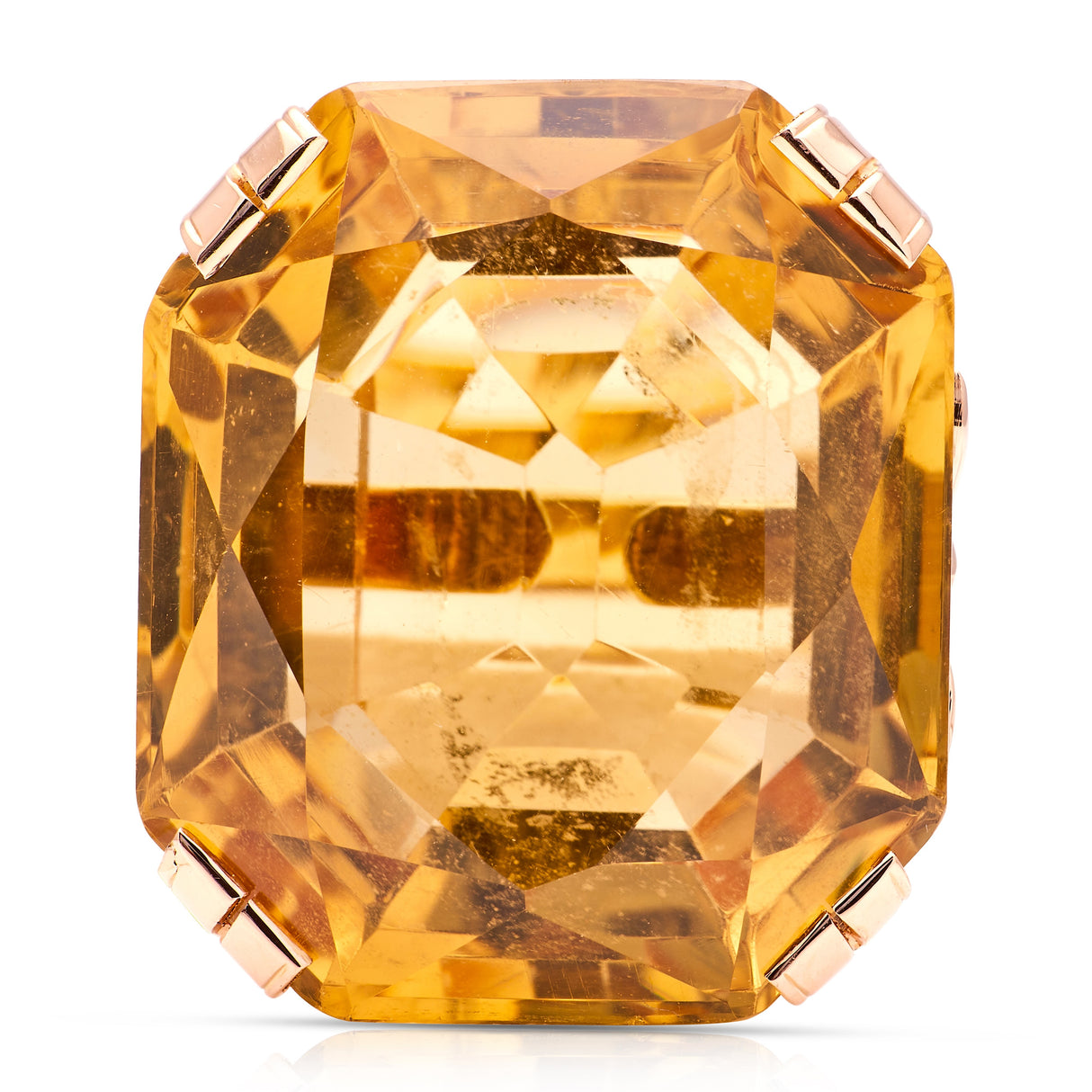 Vintage, 1940s citrine cocktail ring