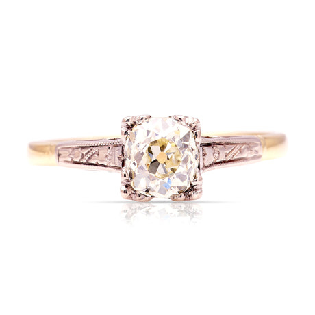 Vintage, Art Deco solitaire diamond ring