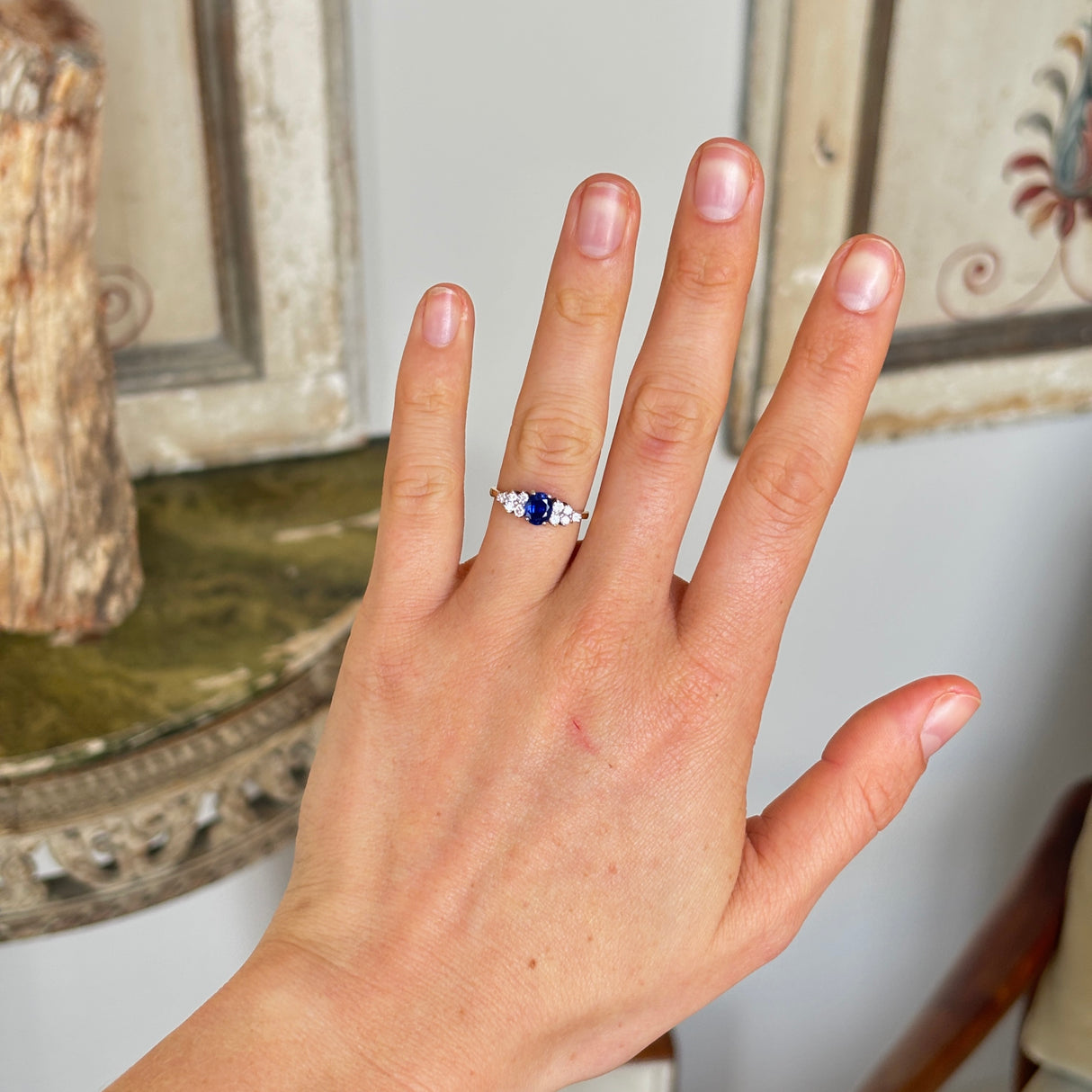 Vintage, 1980s sapphire & diamond ring