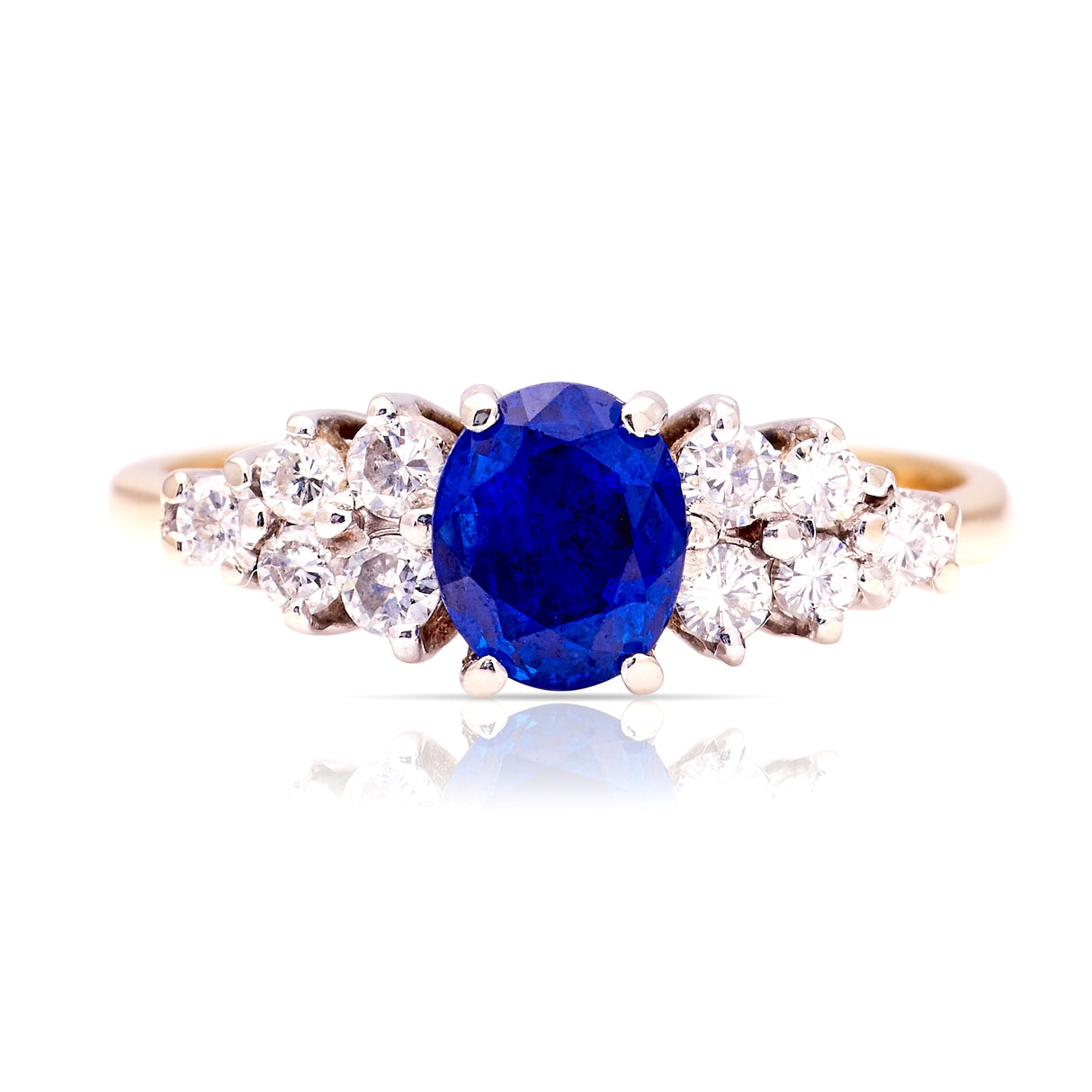 Vintage, 1980s sapphire & diamond ring