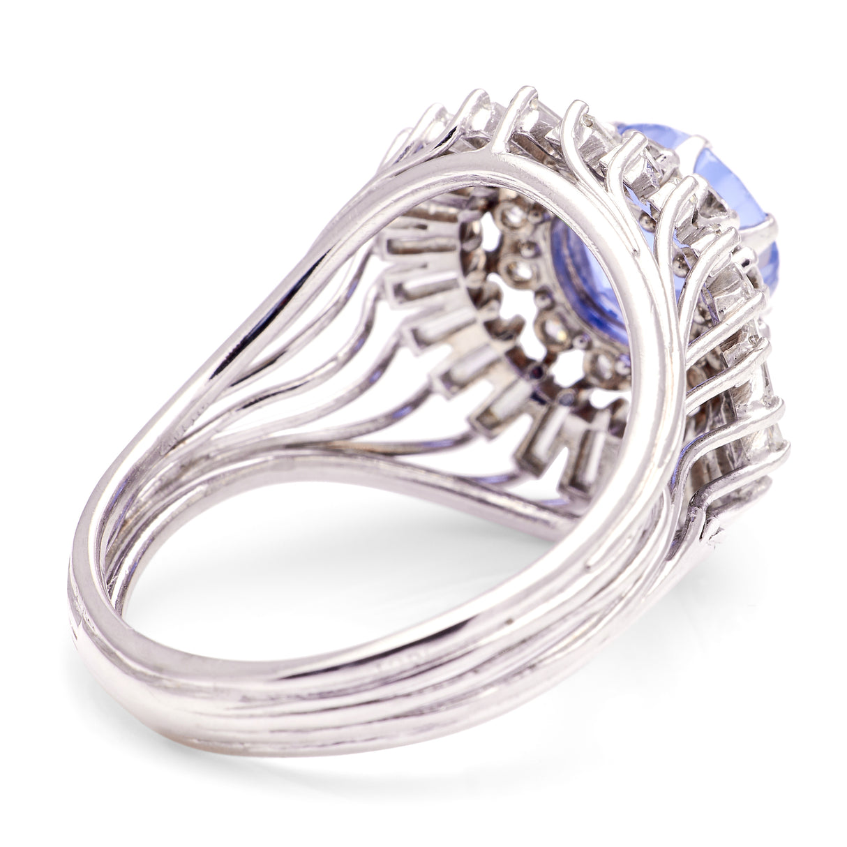 Vintage, 1950s sapphire & diamond cluster cocktail ring