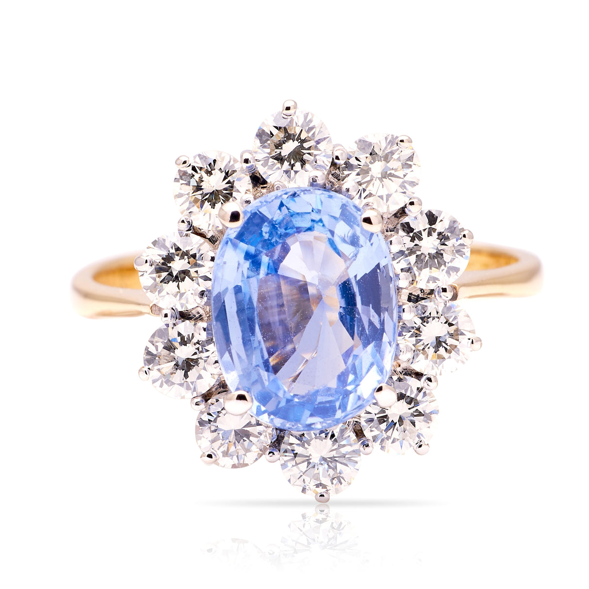 Vintage, 1980s sapphire & diamond cluster ring