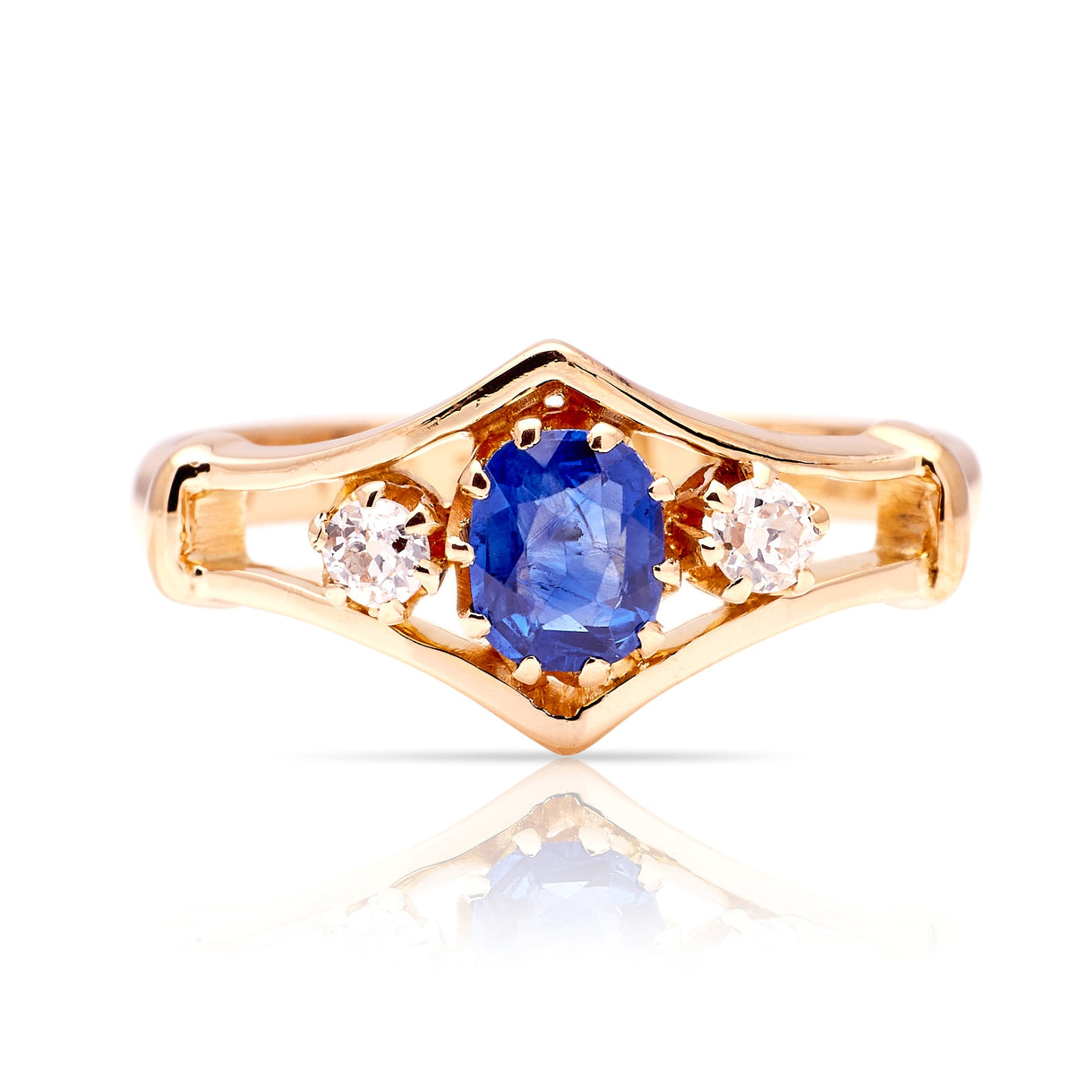 Vintage, 1940s sapphire & diamond ring