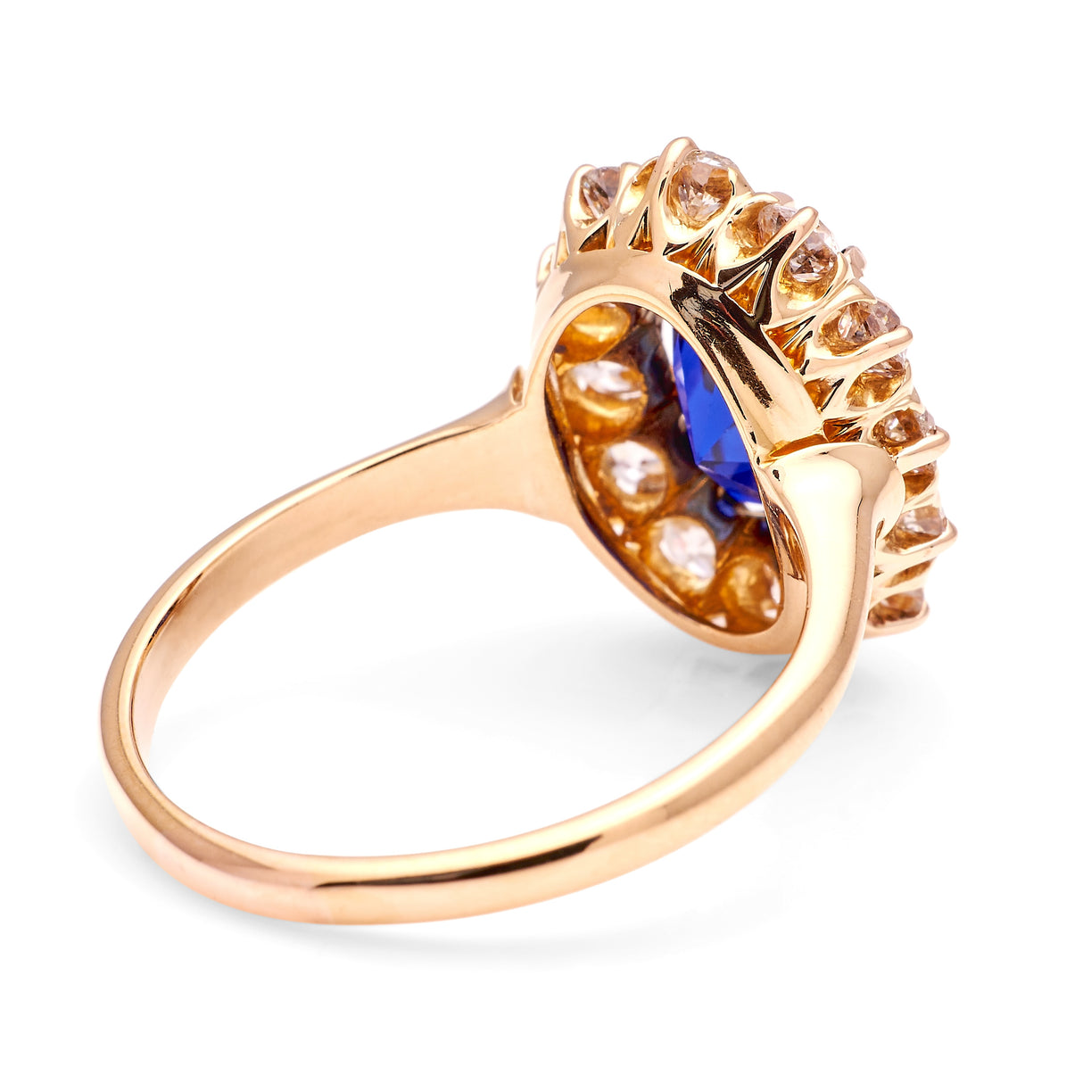 Vintage, 1980s Burmese sapphire & diamond cluster ring