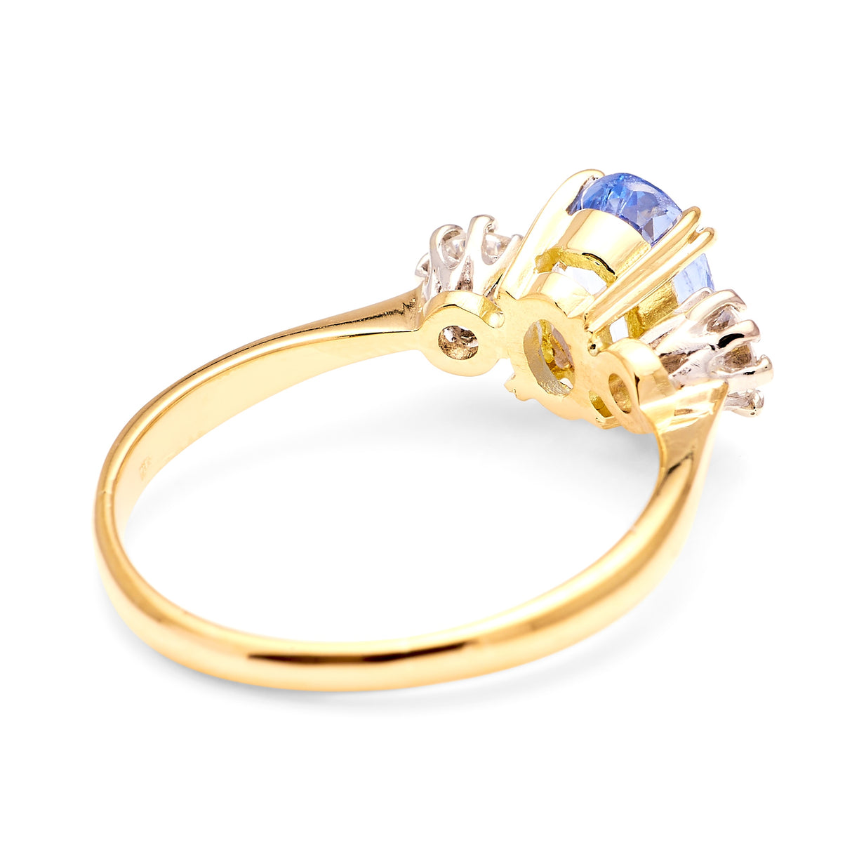 Vintage, 1990s sapphire & diamond three-stone ring