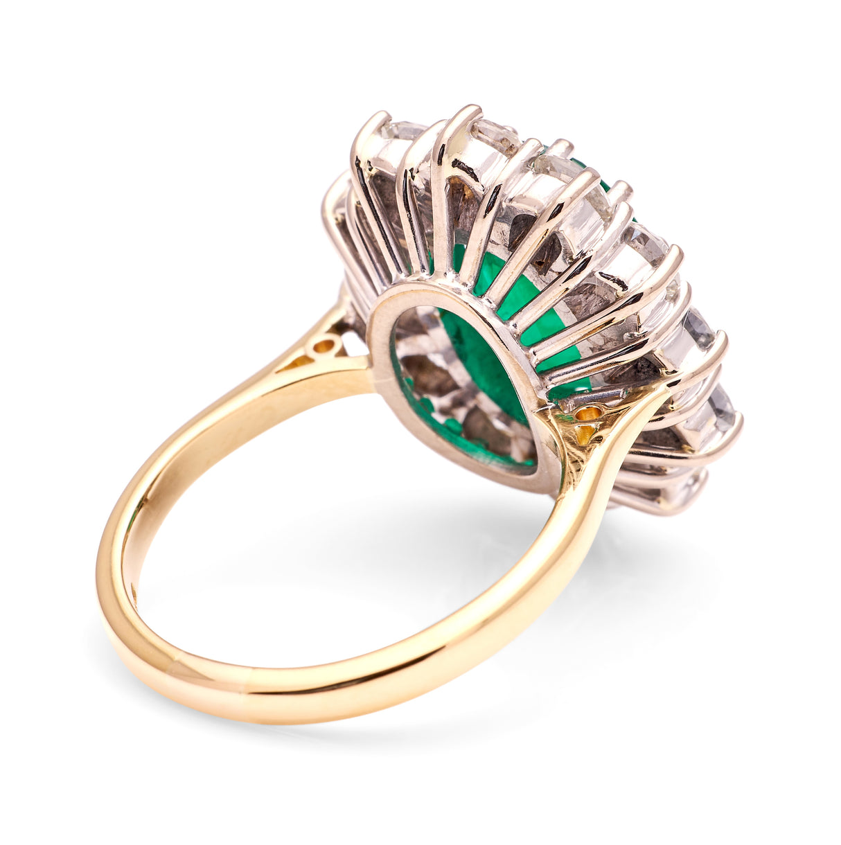 Vintage, 1990s emerald & diamond cluster cocktail ring