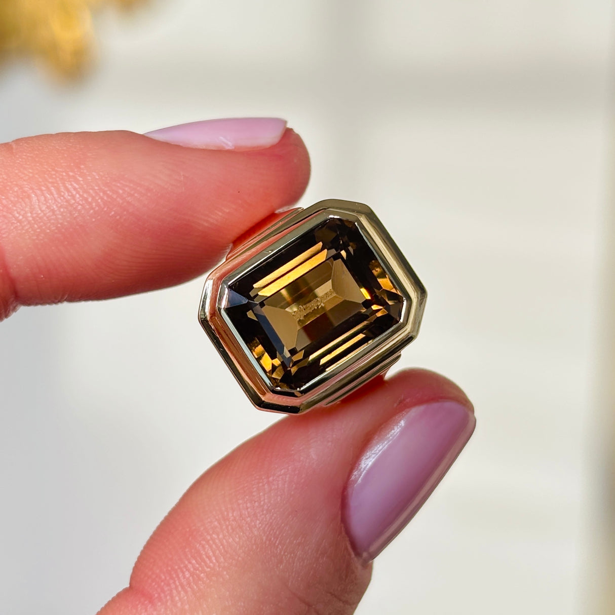 Vintage, 1950s smokey topaz ring