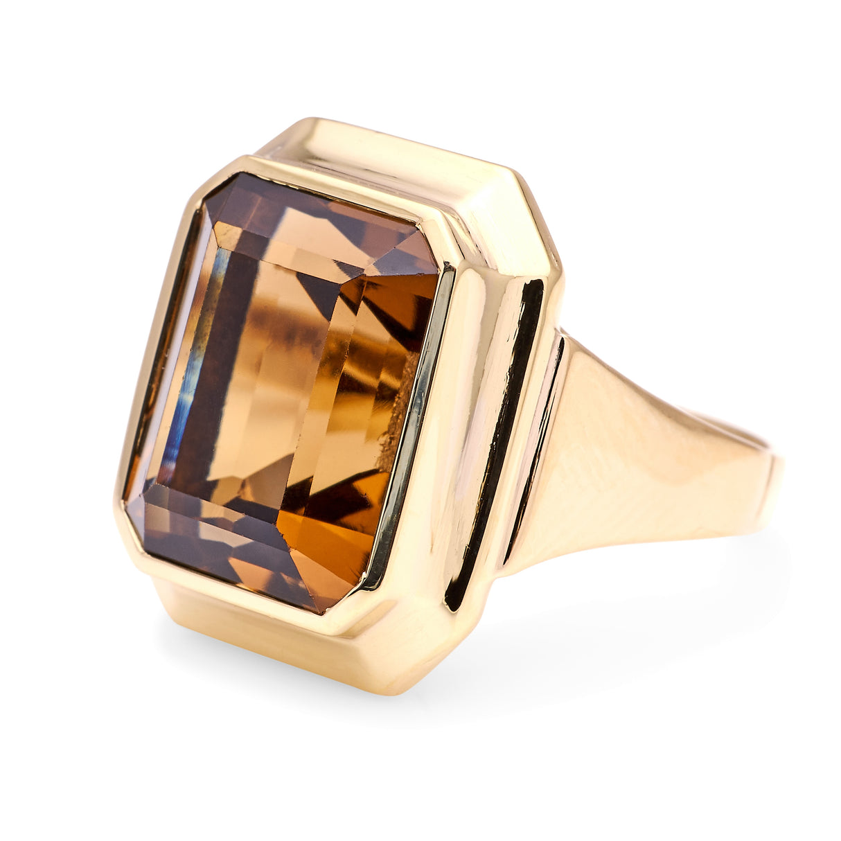 Vintage, 1950s smokey topaz ring