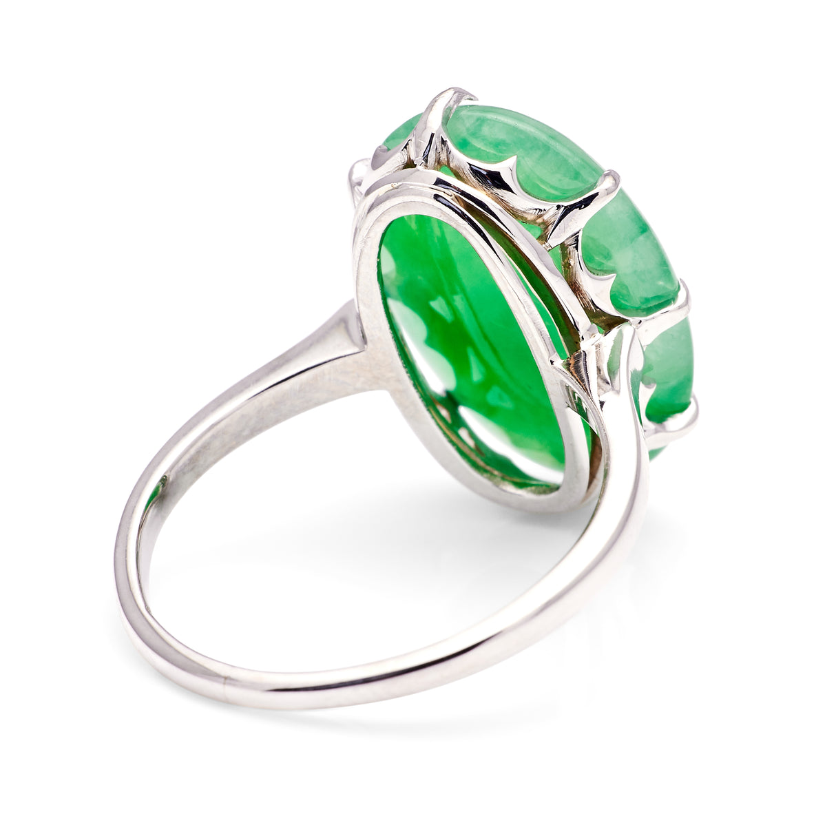 Vintage, Art Deco spinach-green jadeite ring