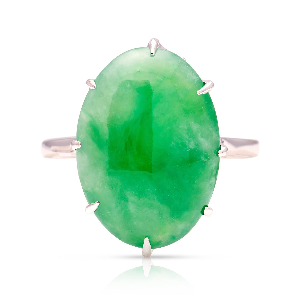 Vintage, Art Deco spinach-green jadeite ring