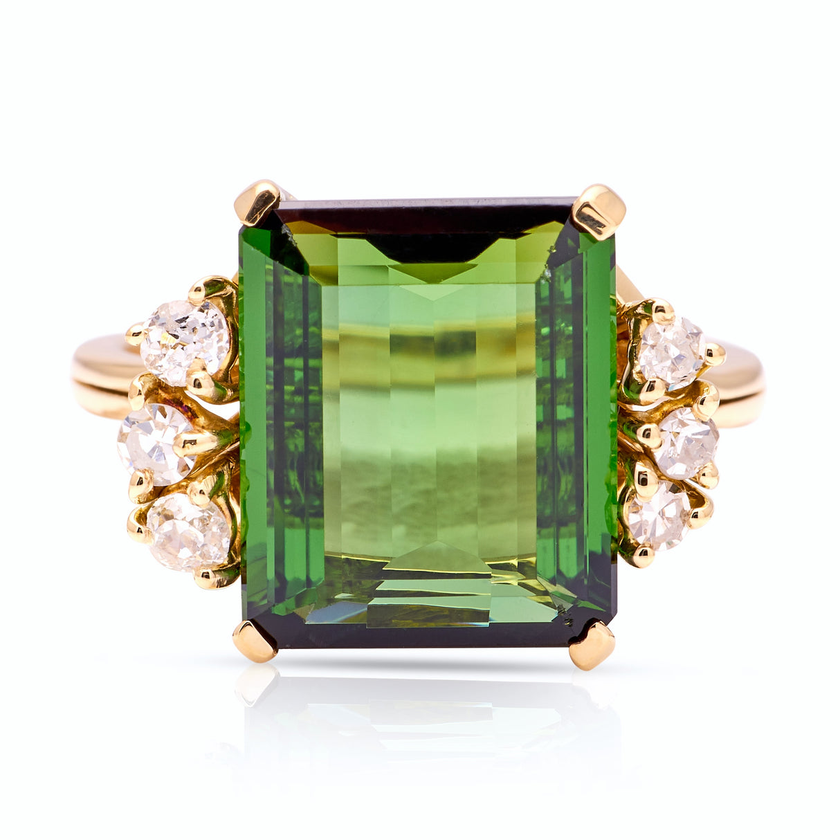 Vintage, 1950s tourmaline & diamond ring
