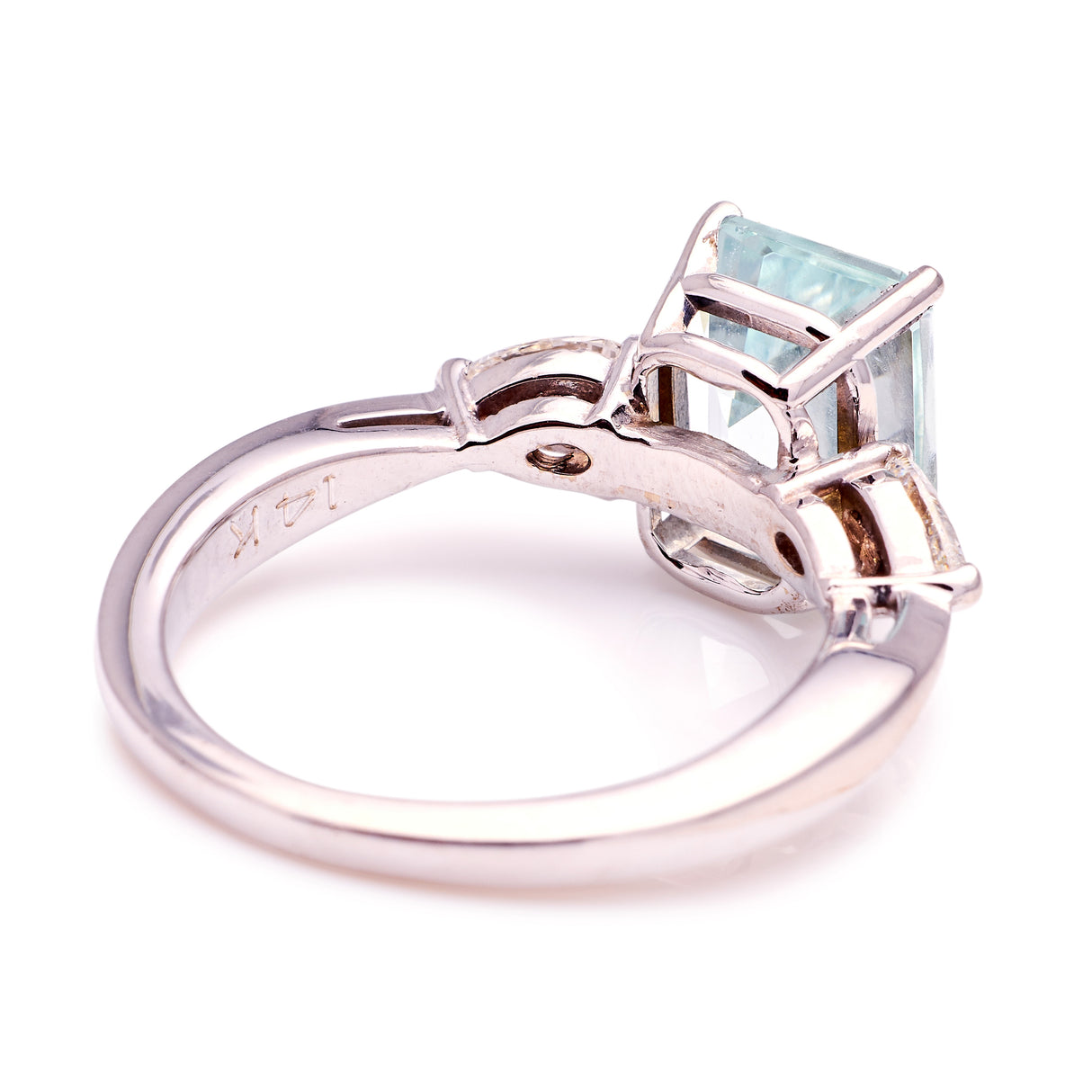 2368-Vintage, 1990s aquamarine & diamond three-stone ring-1