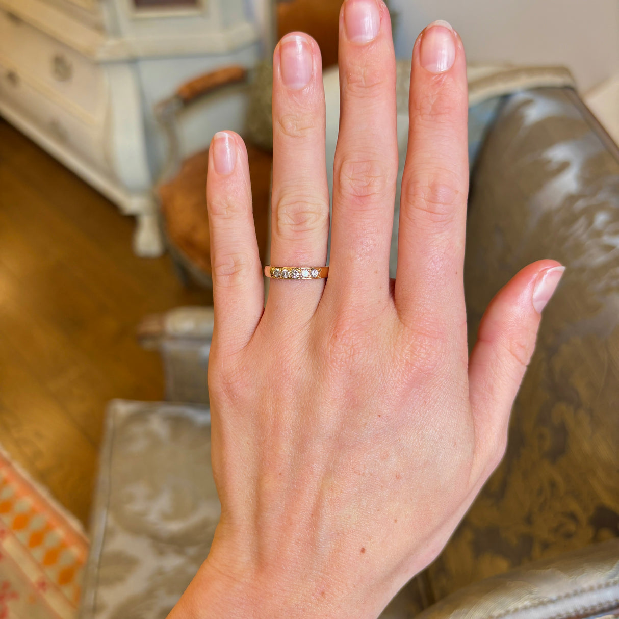 Vintage, 1980s five-stone diamond ring